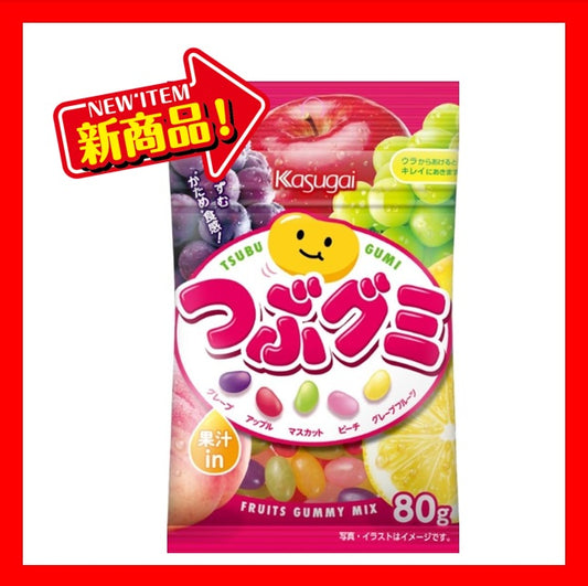 春日井製菓 つぶグミ 80g  1ケース（60個）